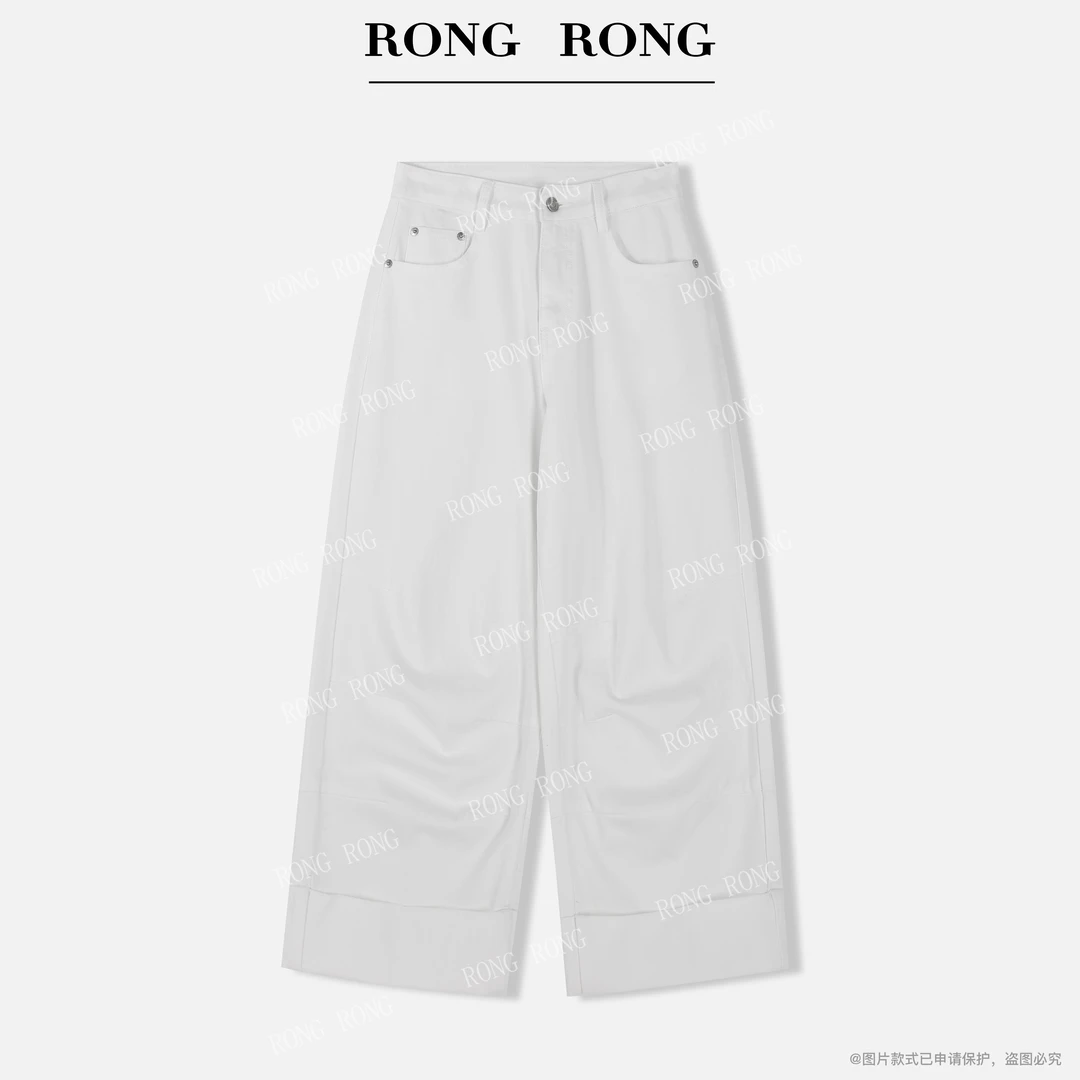 溶溶【清欢季夏】RONGRONG 莱赛尔四面弹洗水八分直筒牛仔裤A8835