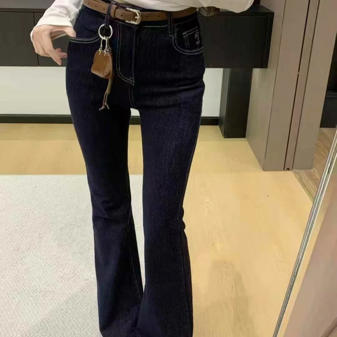 高腰修身显瘦弹力百搭微喇牛仔裤