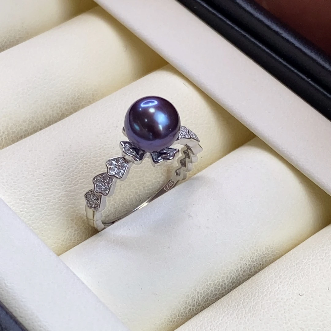 淡水珍珠戒指银S925镶嵌