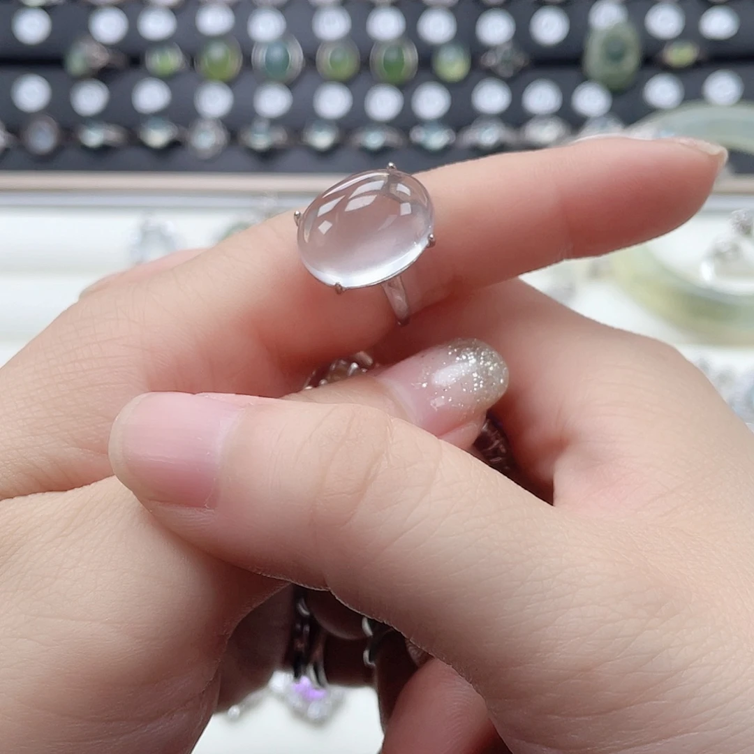 戒指银S925镶嵌水晶