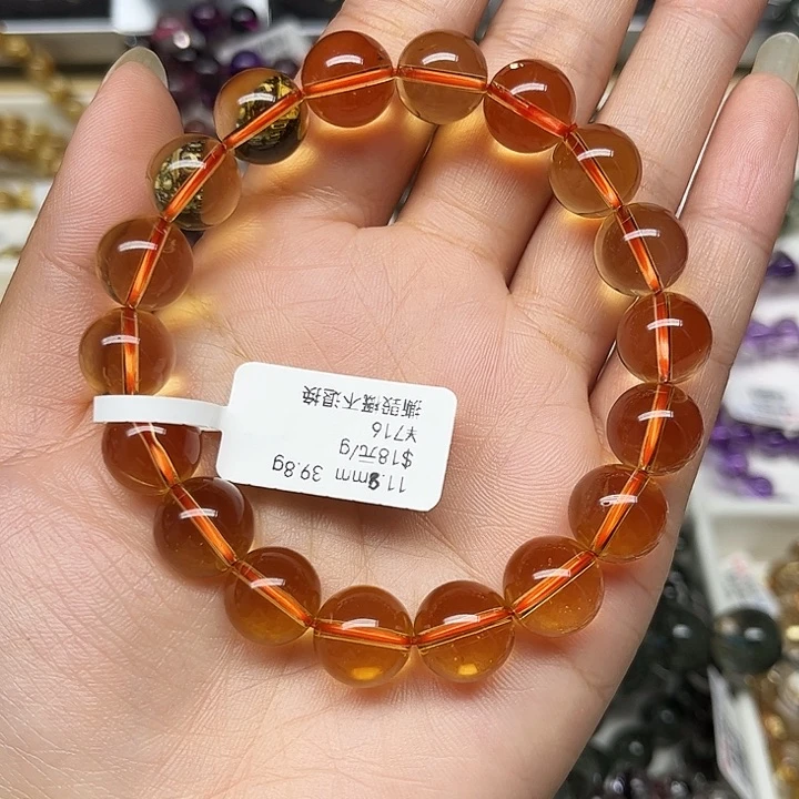 水晶手链未镶嵌?**语黄水晶手链