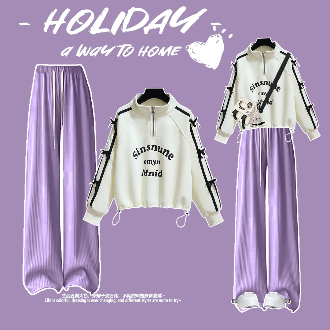 女童套装秋季时髦韩版卫衣工装裤中大童两件套2025新款设计感甜酷