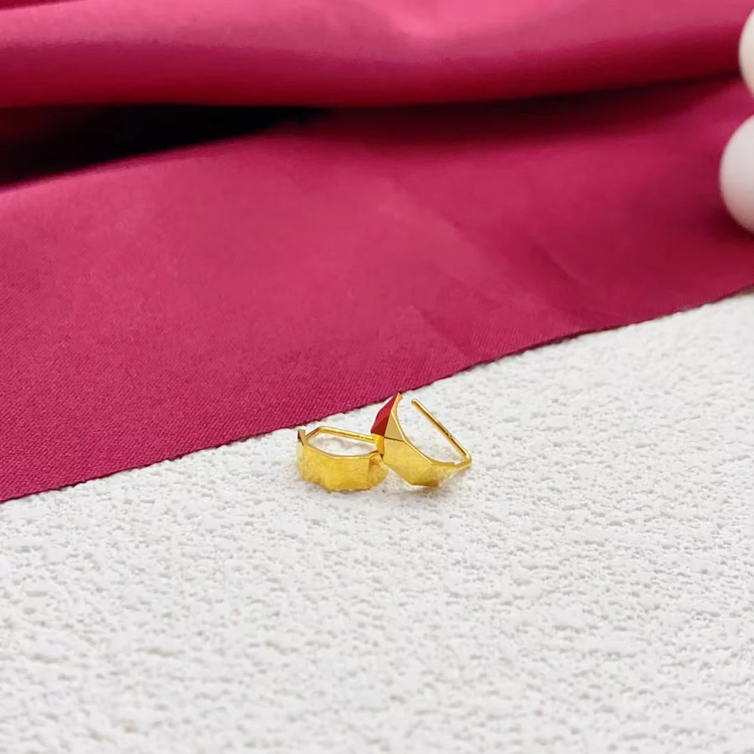 【木韵阁】足金999 5G黄金刻面7字耳针气质精致百搭 2.01