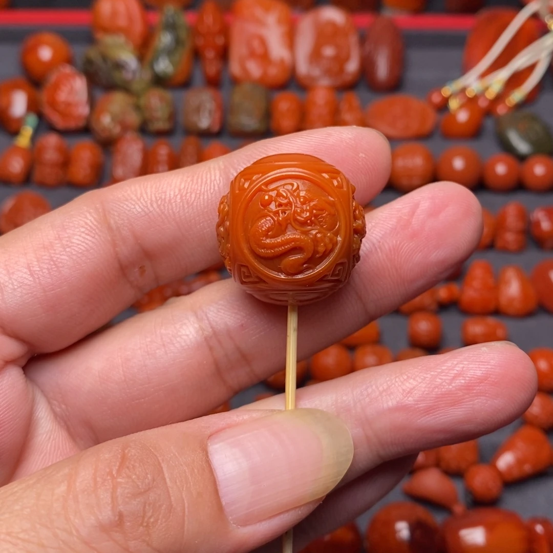 未镶嵌章师精工纯色大单珠22.5尺寸南红玛瑙