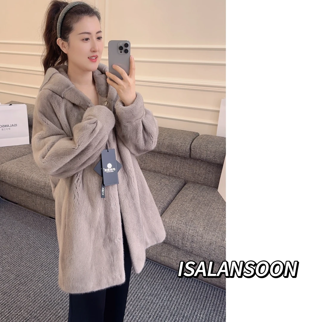 ISALANSOON FURS “雕刻冬夜” 哥本哈根紫标级水貂外套女