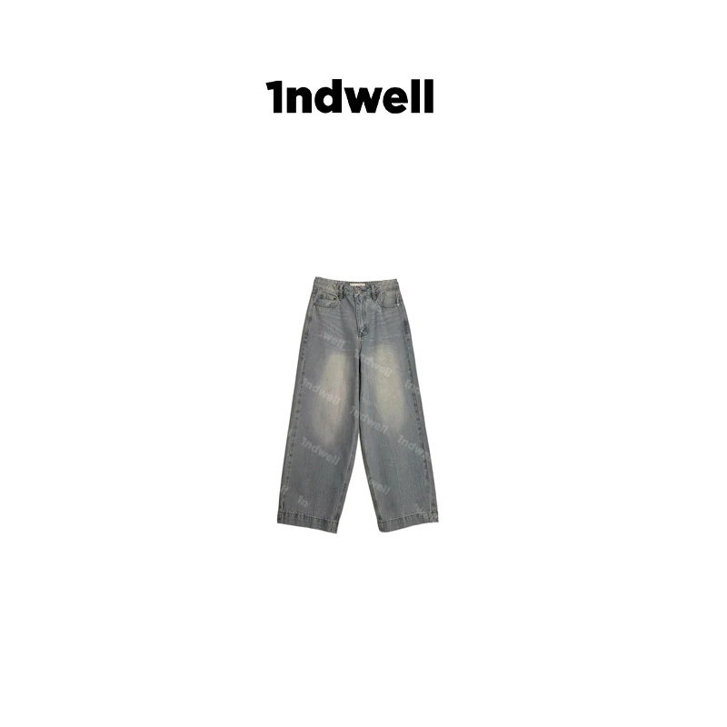 1NDWELL 复古水洗浅蓝极简牛仔裤