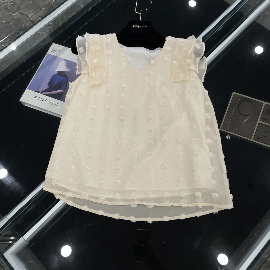 法式INS风提花飞袖小衫背心-25838