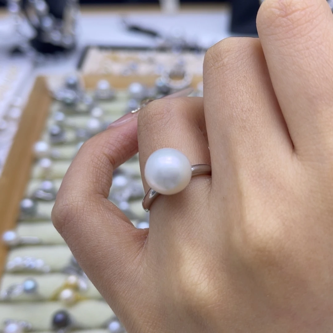 淡水珍珠戒指银S925镶嵌