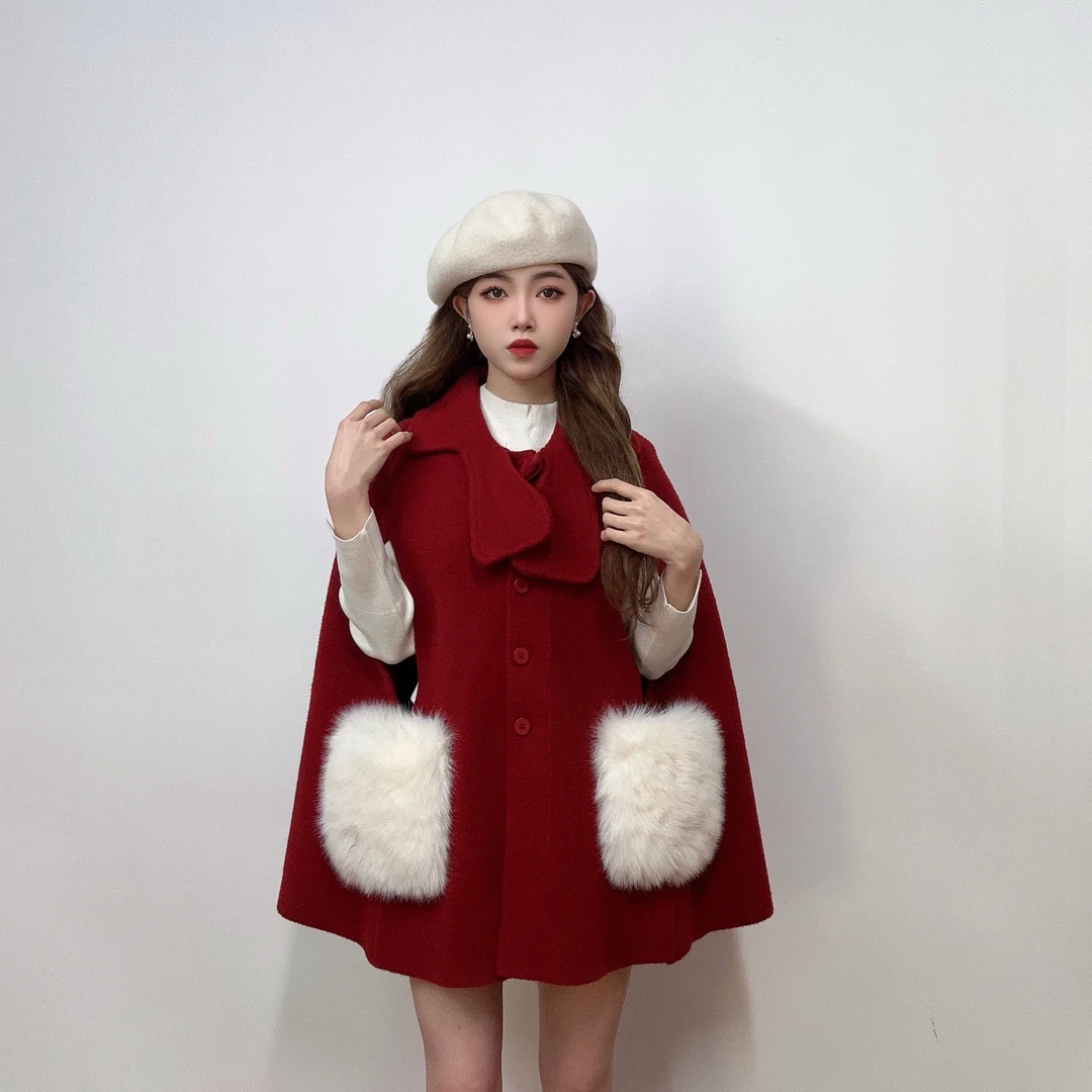 IEF/爱依服2024新款冬季毛织中斗篷5S16-A0068-