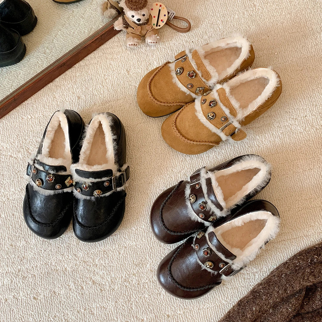 4965/羊羔毛博肯单鞋/超软糯舒服圆头