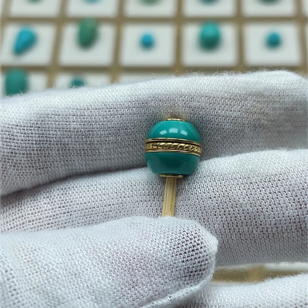 绿松石珠宝奇石18K金镶嵌