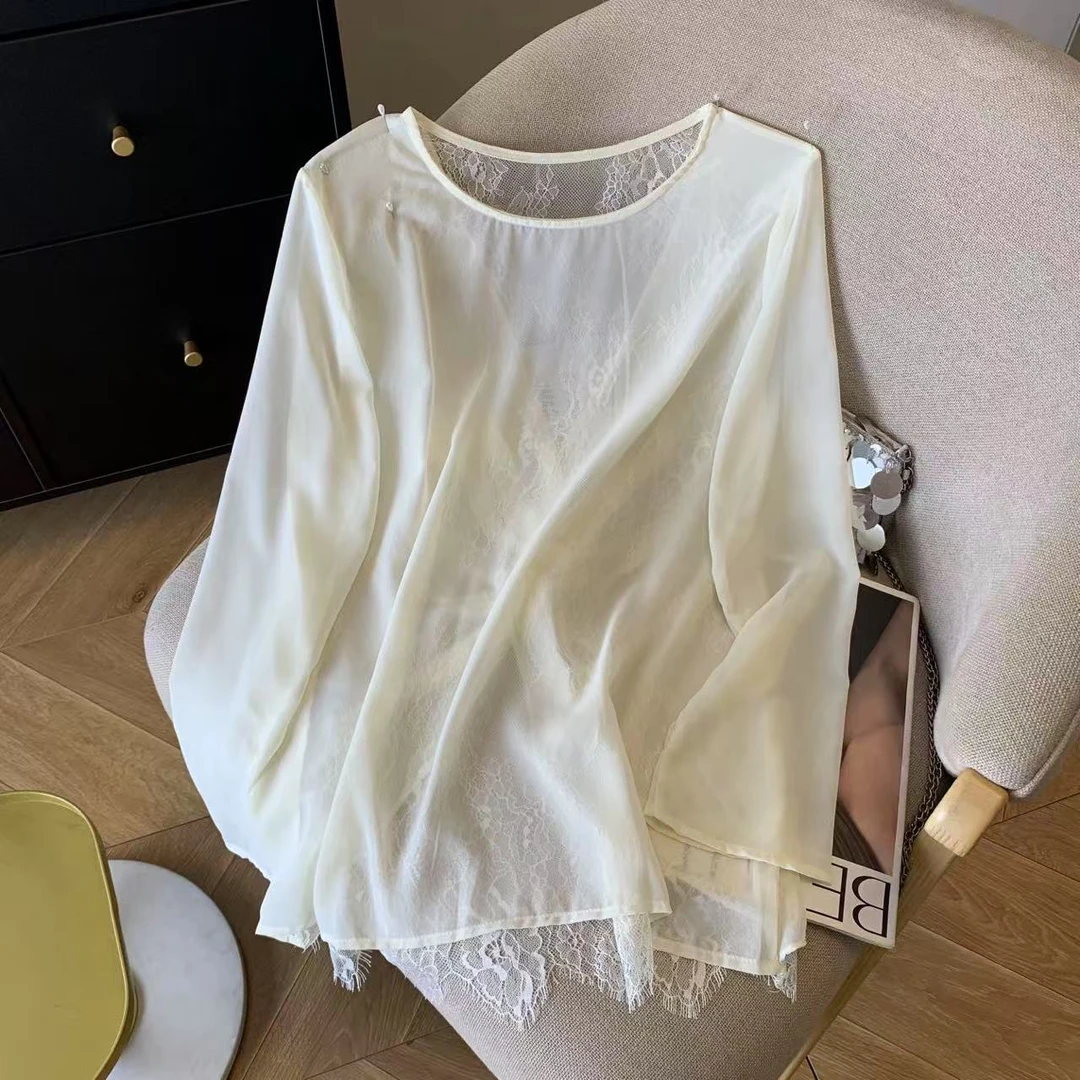 Z.X 设计款蕾丝拼接上衣 8236