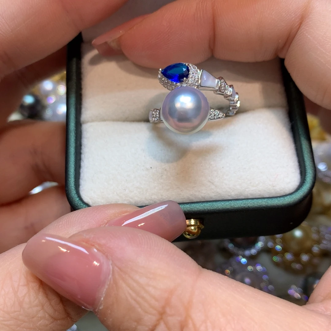 海水珍珠戒指银S925镶嵌