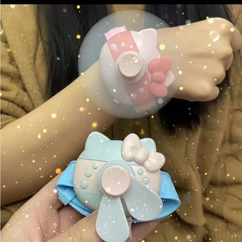 可充电手表风扇迷你可爱卡通学生随身便捷小型网红创意强风力USB