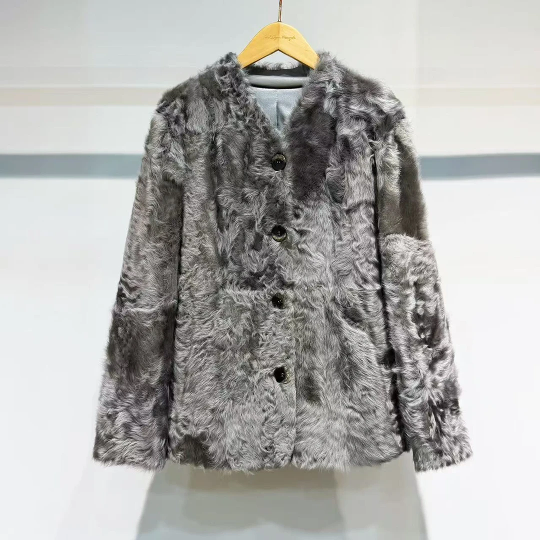 【萨拉迪恩】皮毛一体 时尚女士外套