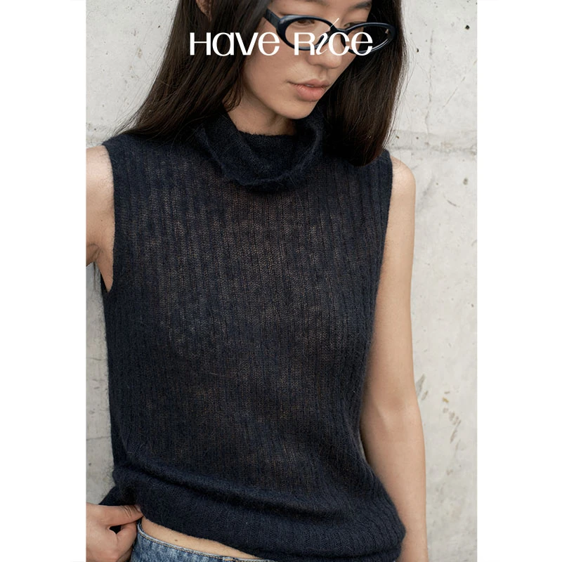 【不可水洗-卡尔羊驼背心】HAVERICE饭馆 高智学姐高品质高领背心