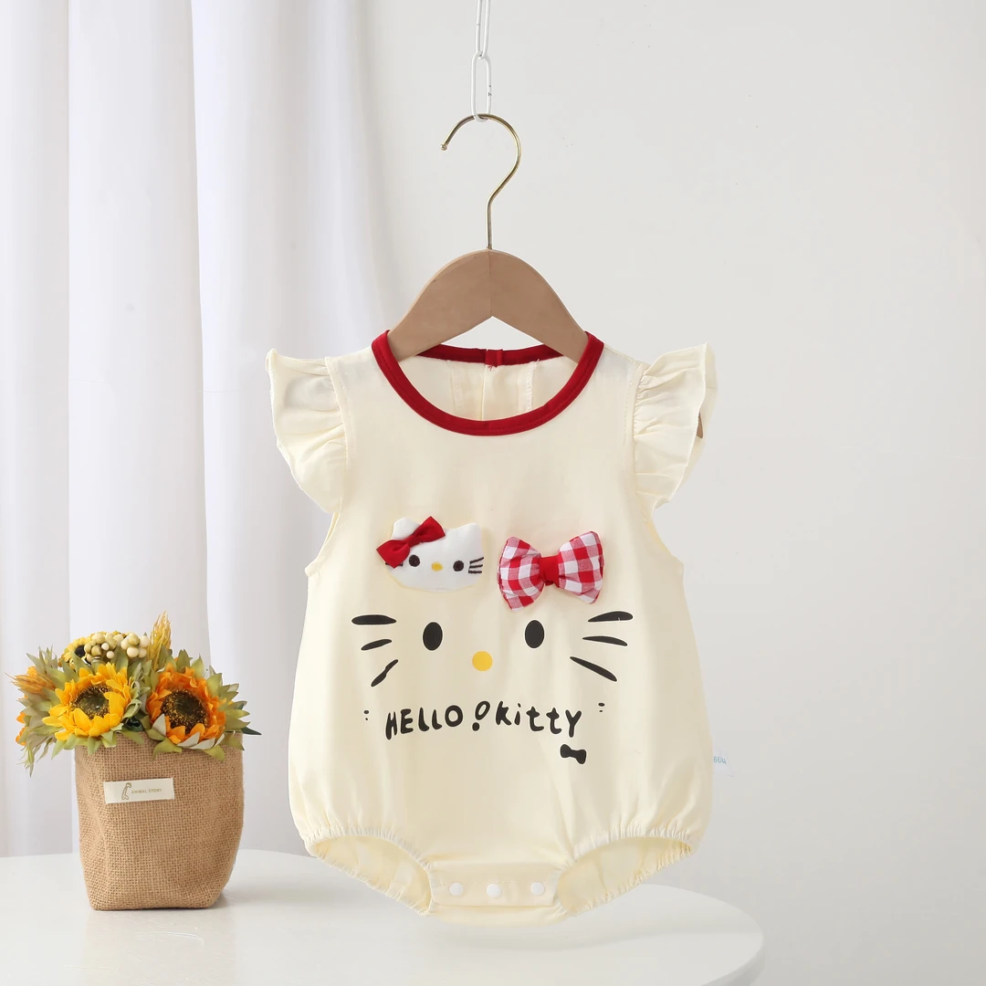 婴儿包屁衣外穿衣服夏装连体新生宝宝百天立体卡通薄款爬服