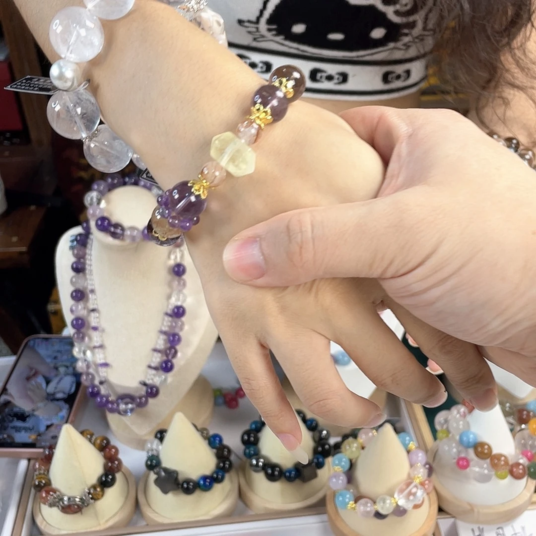 银S925镀金镶嵌手链水晶