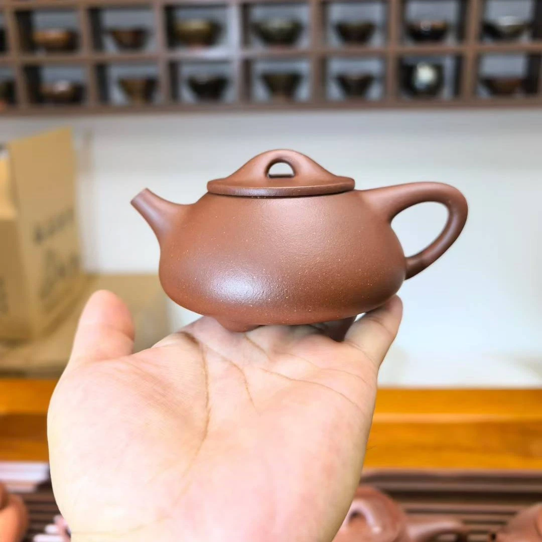 黄龙山原矿紫泥景舟石瓢壶，半手工180cc