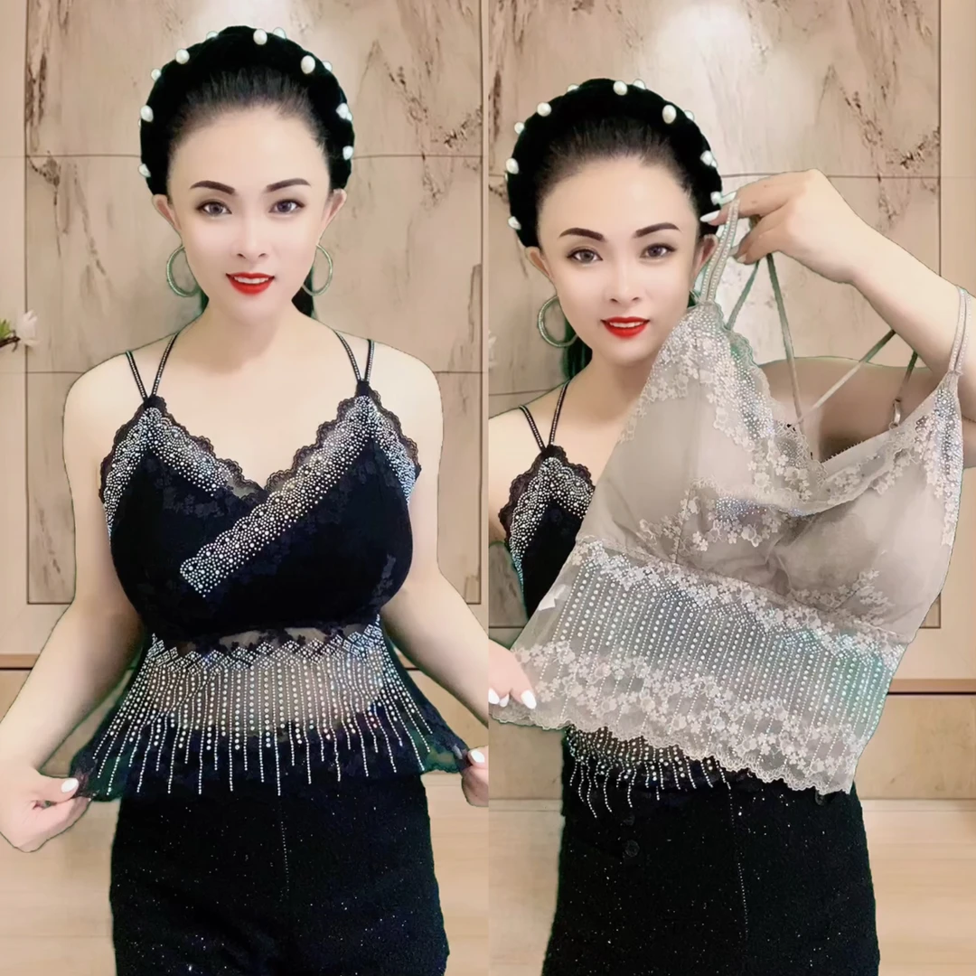 2506亮钻蝴蝶吊带
