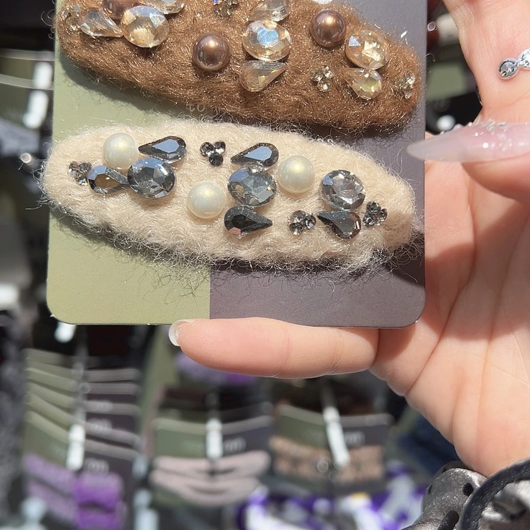 非金属浅色拼色椭圆拜拜夹