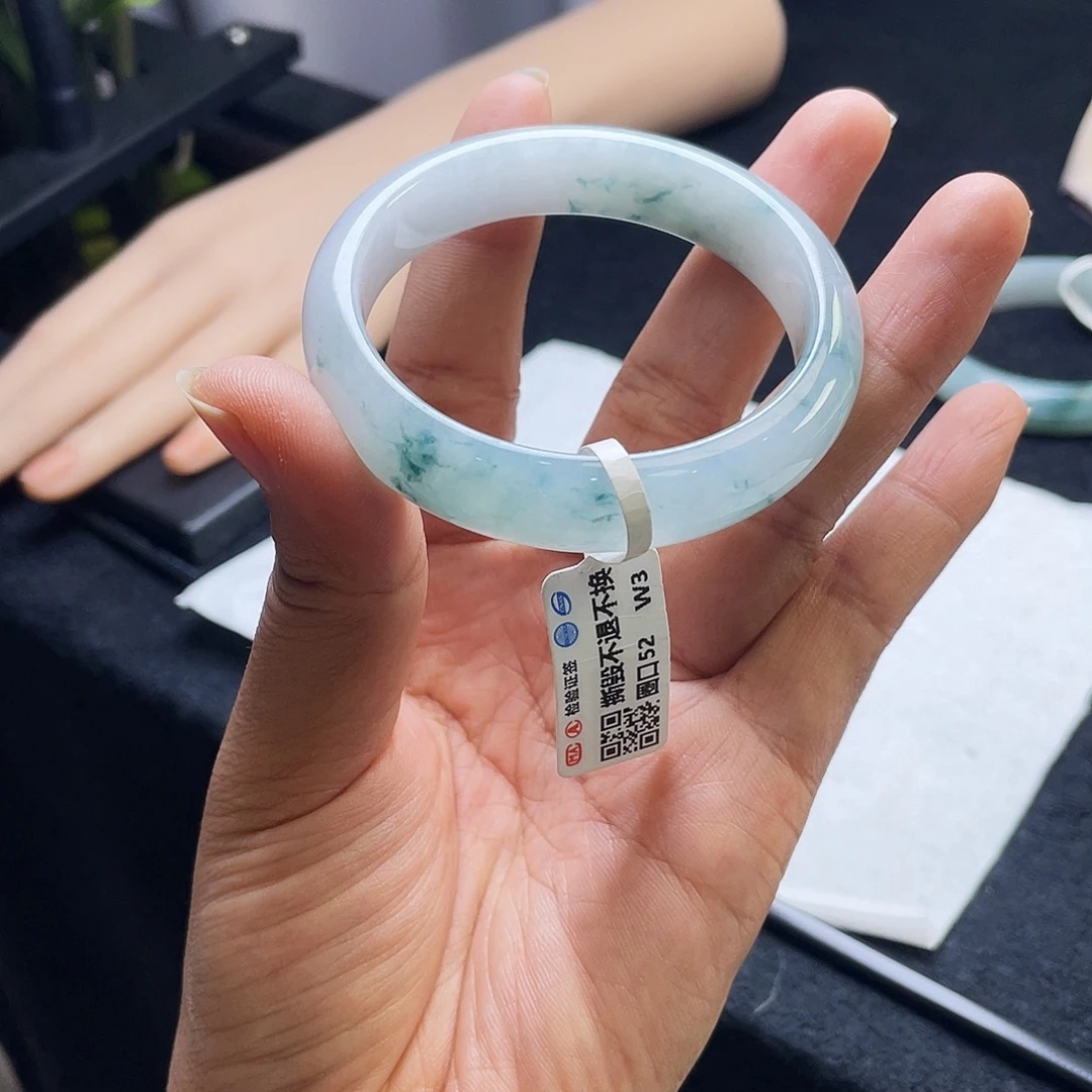 翡翠未镶嵌手镯52正圈14