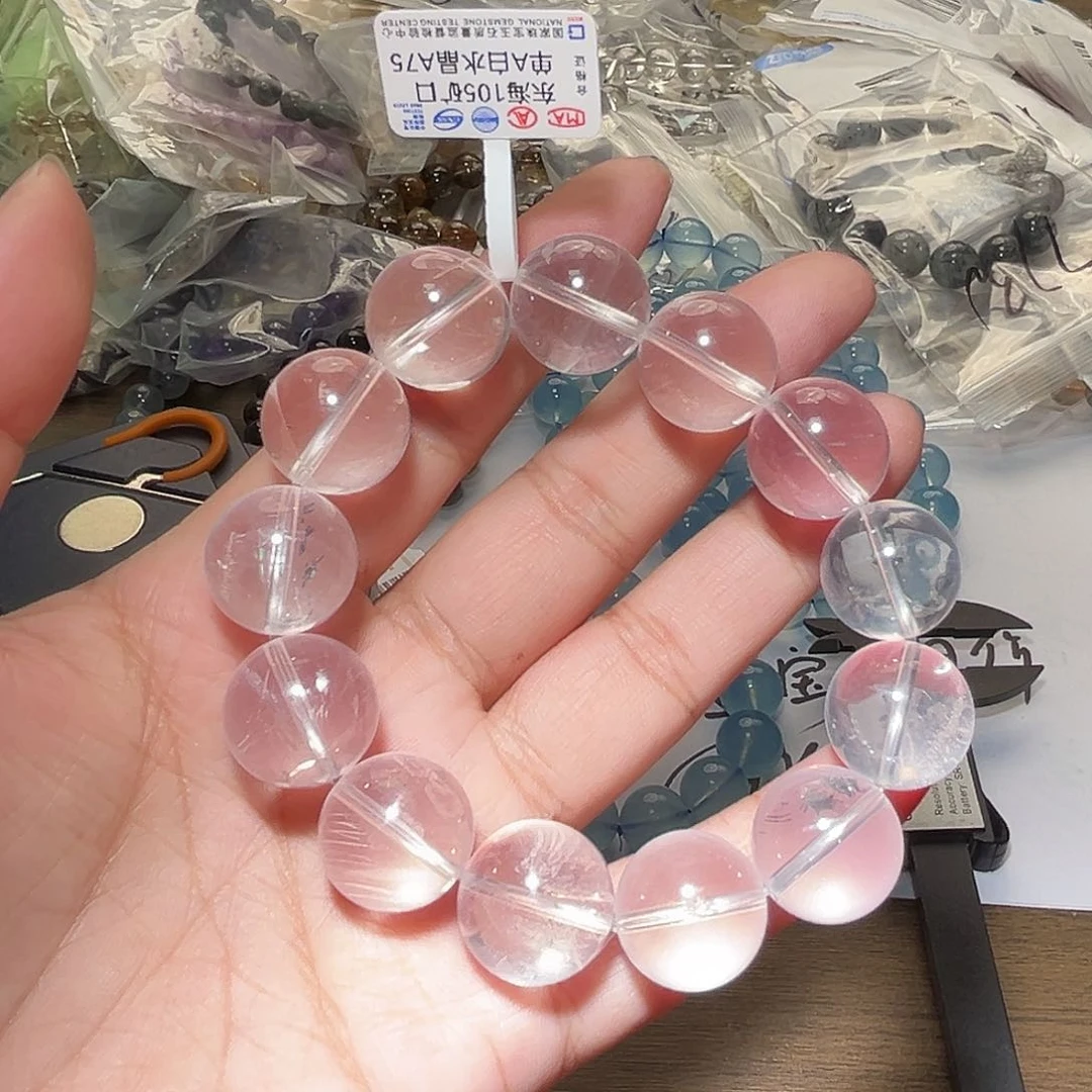 水晶手链未镶嵌东海白水晶17毫米