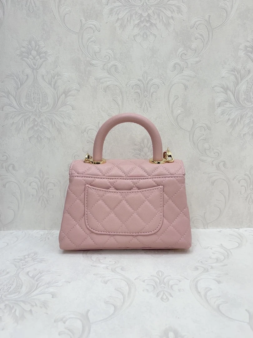 Laugh Queen手工打造真皮女士新款包 0498 粉色 小豆 18cm