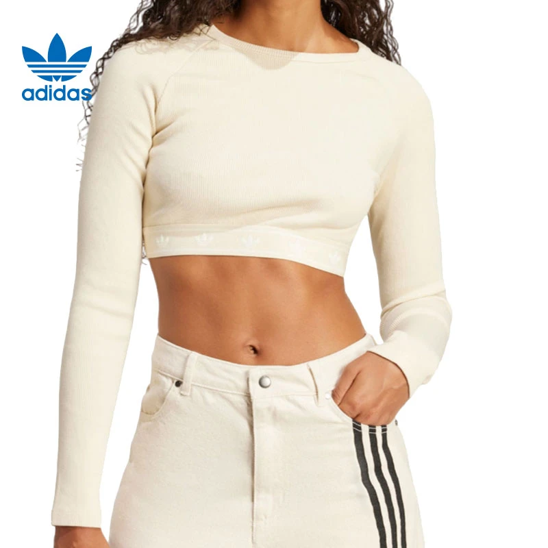 大adidas阿迪达斯三叶草女子运动休闲长袖T恤JD0013