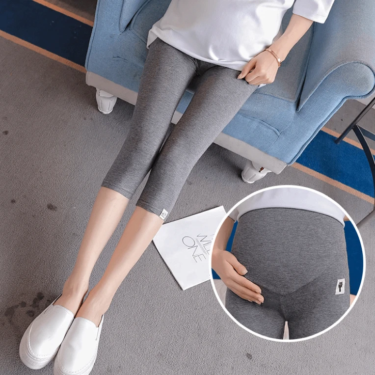 孕妇夏季七分小脚紧身外穿托腹弹力打底裤舒适夏装