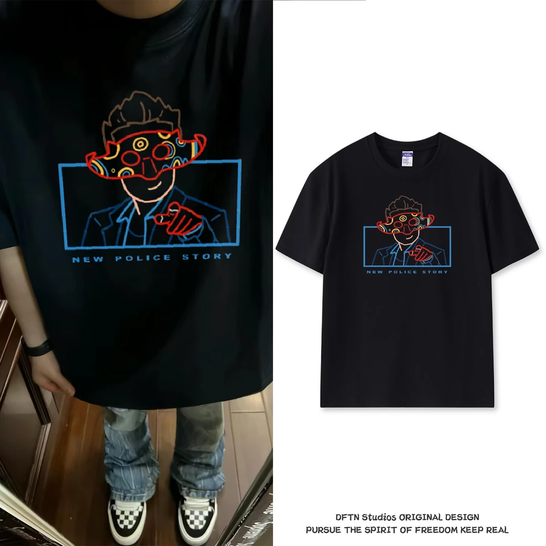 【收手吧阿祖】重磅纯棉美式宽松趣味印花T恤运动休闲短袖男装