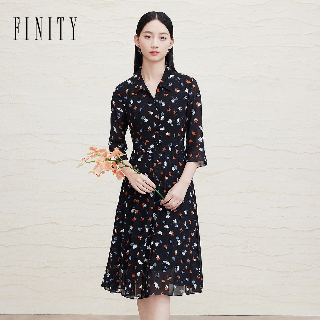 【粉丝专享】FINITY 新款显瘦气质时尚复古女装连衣裙 F21X6B28L5