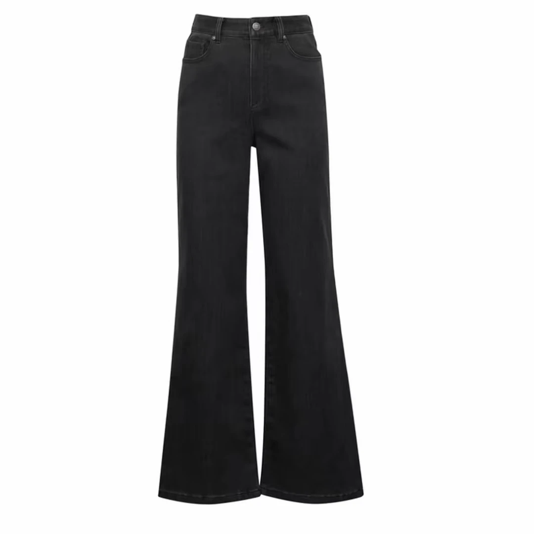 AMASS/阿玛施新款百搭直筒裤丹宁风高腰显瘦显高牛仔裤5100388