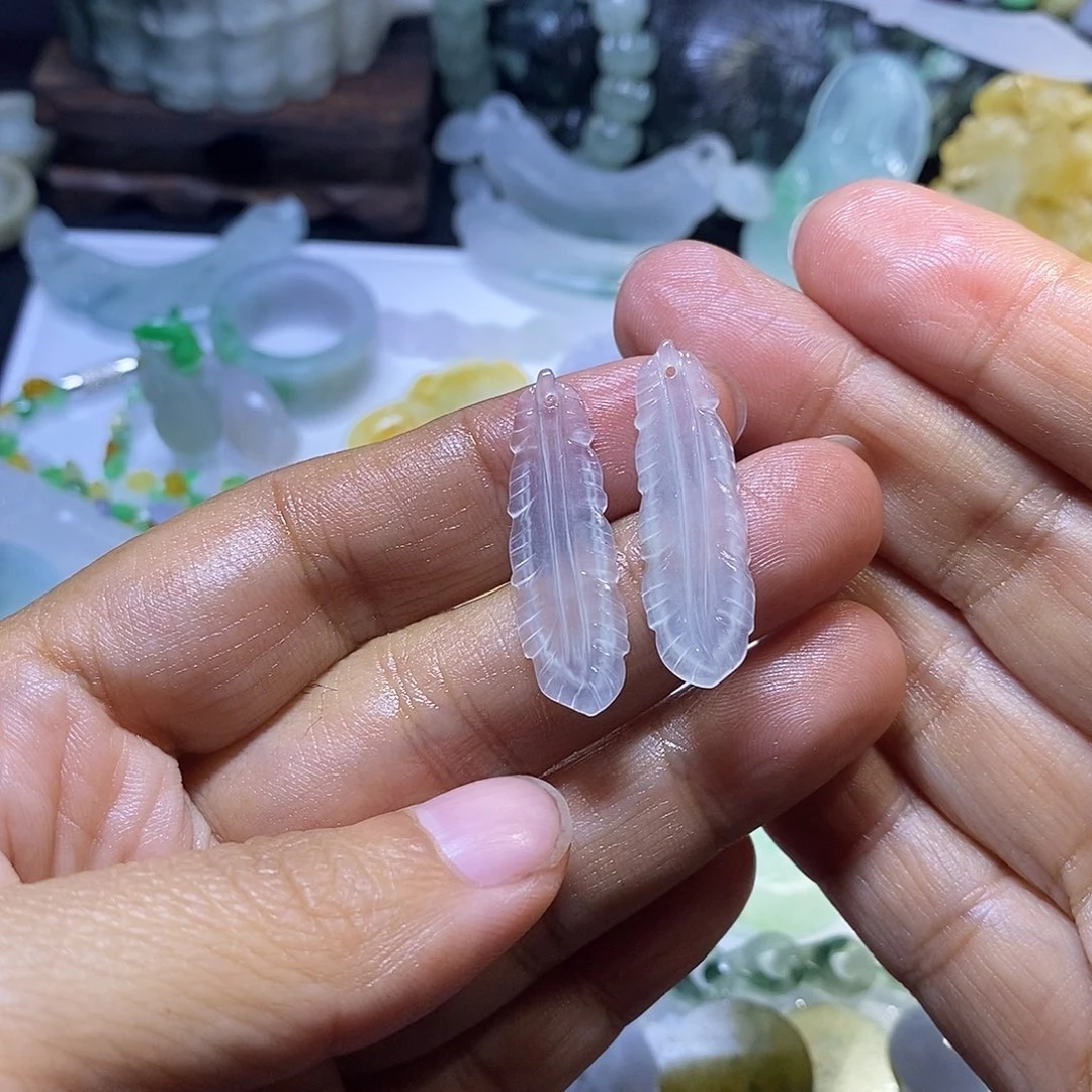 *****定制翡翠未镶嵌羽毛