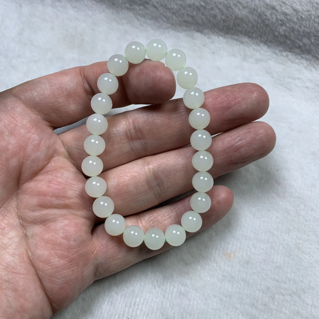 和田玉浅晴卡8mm单圈手串女士 多样性发一条