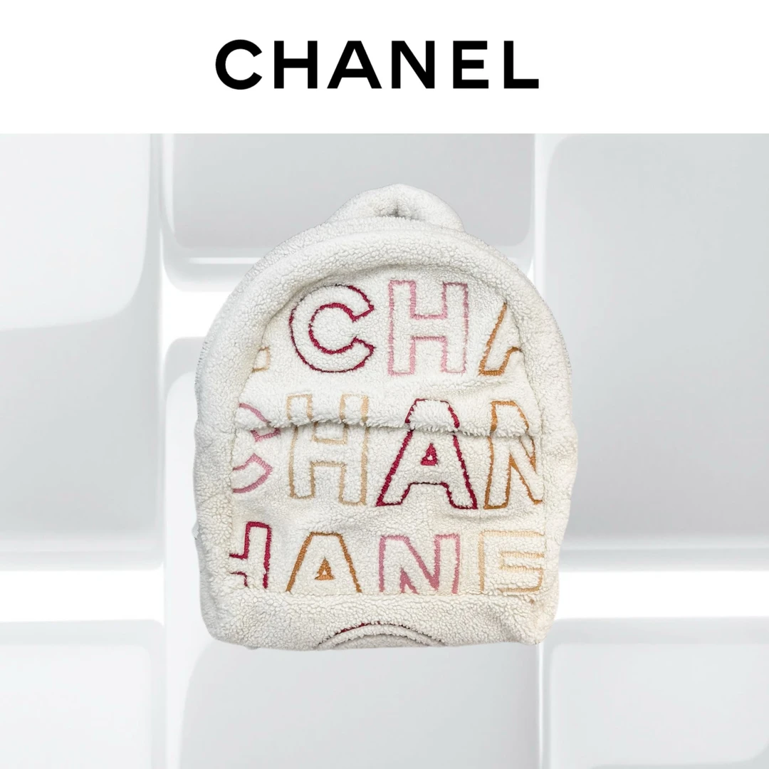 99新 Chanel/香奈儿 19B羊羔毛泰迪字母双肩包