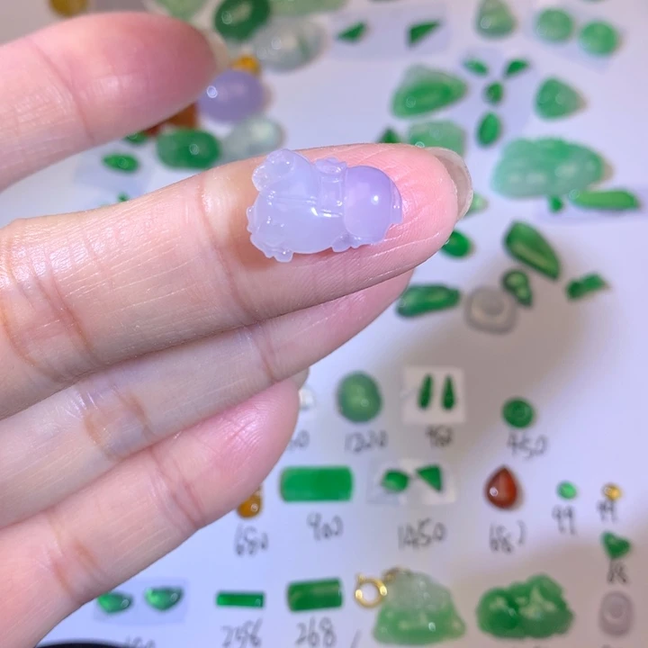 翡翠未镶嵌套链马