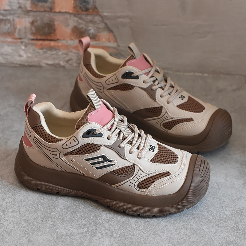 BAHONGLY栢香妮丑萌透气厚底老爹鞋女款2025新款休闲百搭运动鞋潮