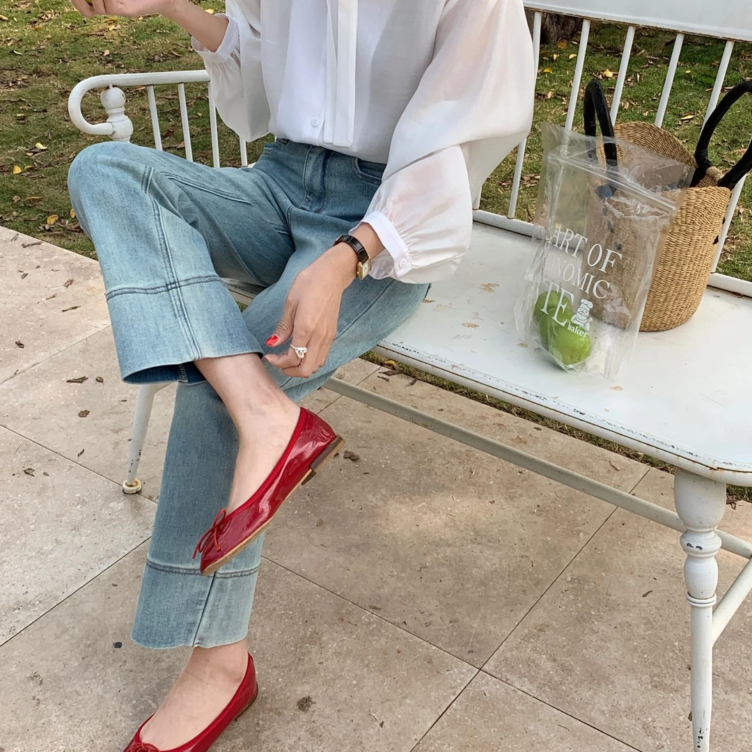 春夏薄面料-高腰修身显瘦新潮百搭瘦女宽松九分设计感款女52161