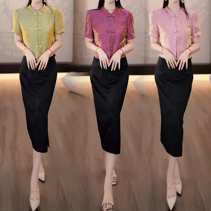【有运费险】气质显瘦新中式国风上衣女2025夏季新款时尚盘扣衬衫