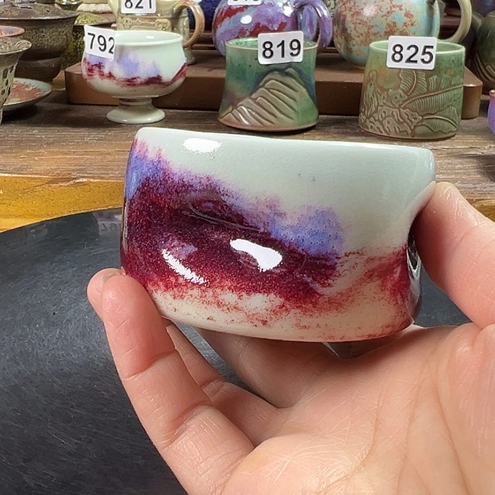 壶原矿钧瓷 手捏杯杯