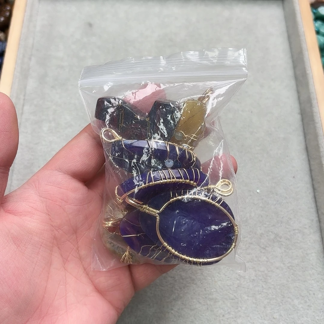 么***哒玛瑙/玉髓未镶嵌珠宝半成品缠丝配件7颗