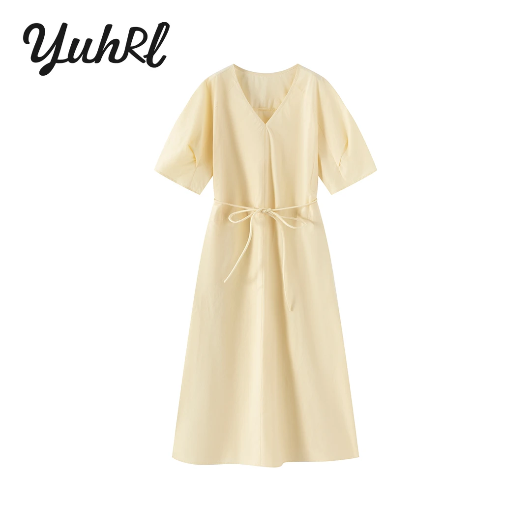 【王洋专属】遇幻夏季高腰时尚气质设计师法式系带连衣裙#25GJB26