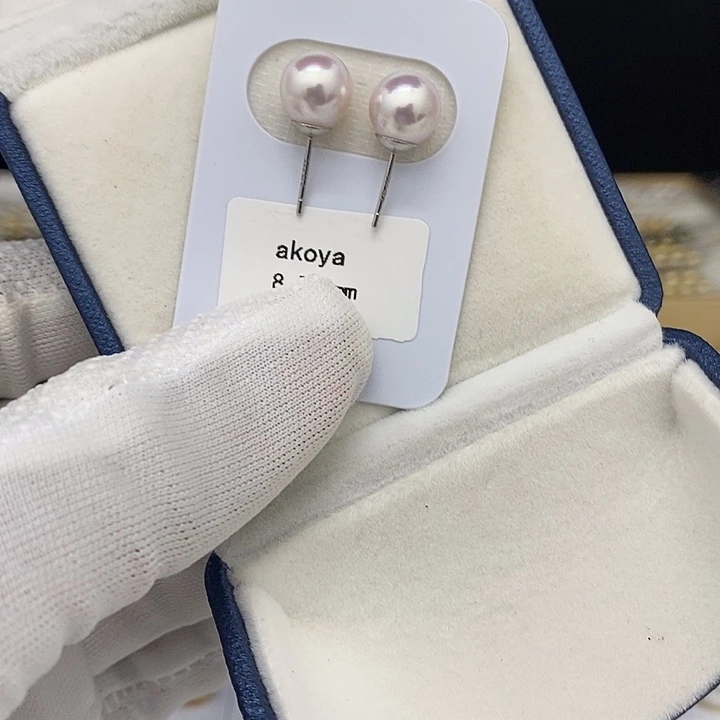 银S925镶嵌海水珍珠耳饰