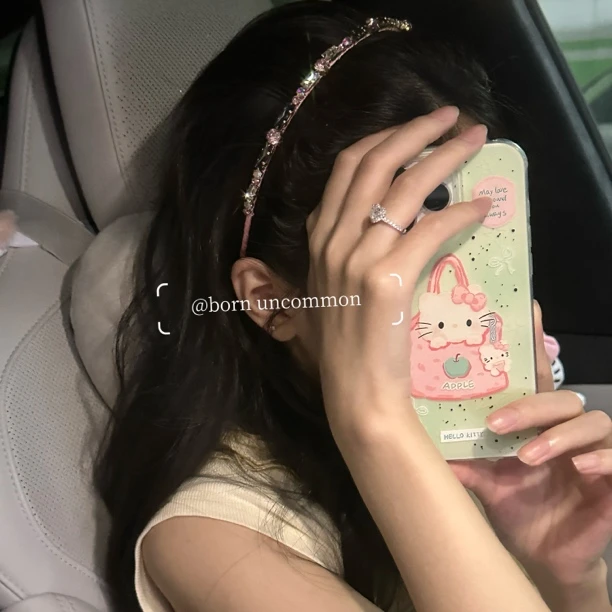 2025年新款超闪玻璃发箍女款素颜高颅顶头箍洗脸压发发捆头饰发卡