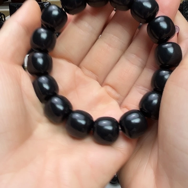 楚***风和田玉（墨玉）未镶嵌手链卡14老型高羊脂