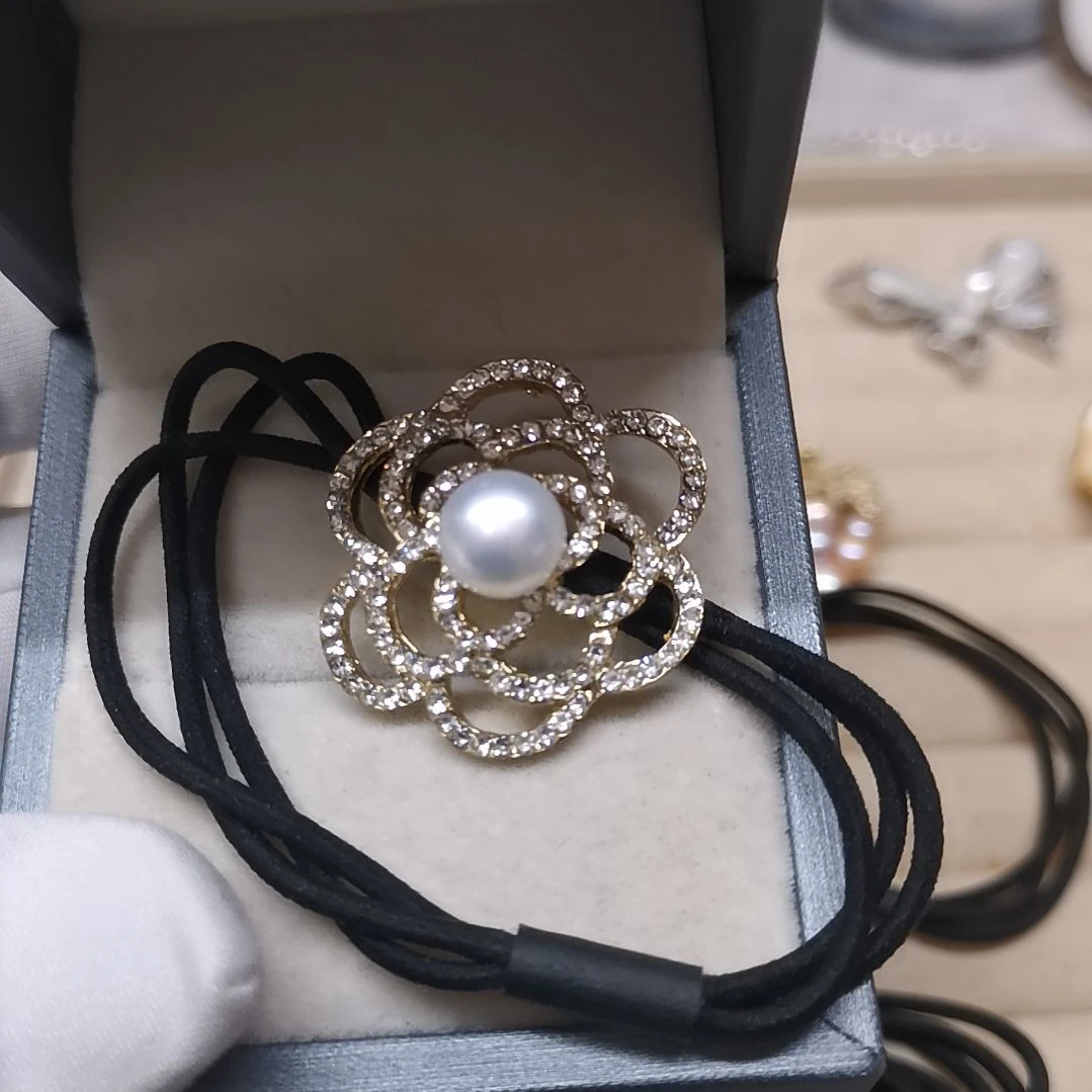 淡水珍珠发饰合金简****～