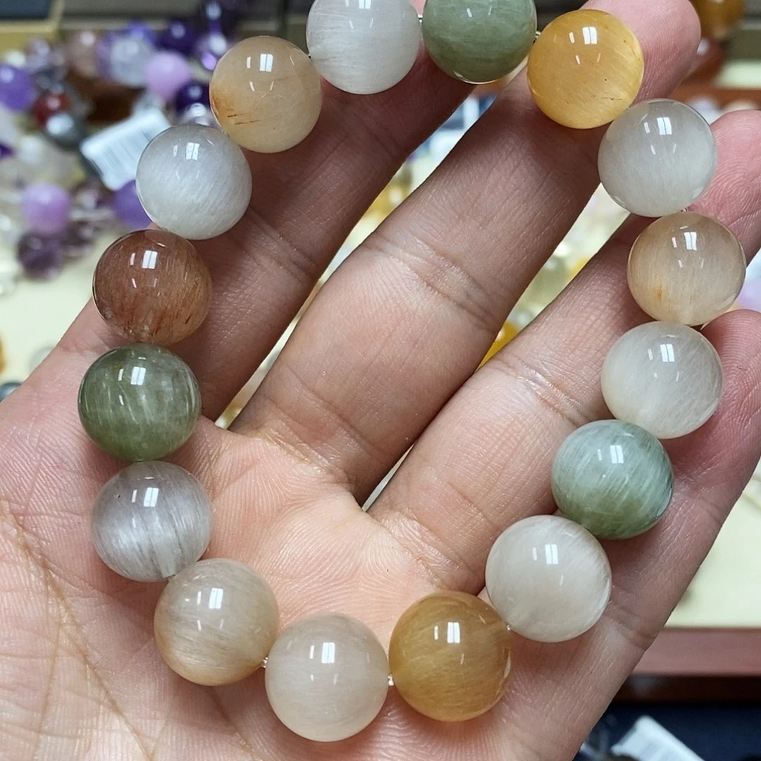 水晶手串未镶嵌彩兔毛