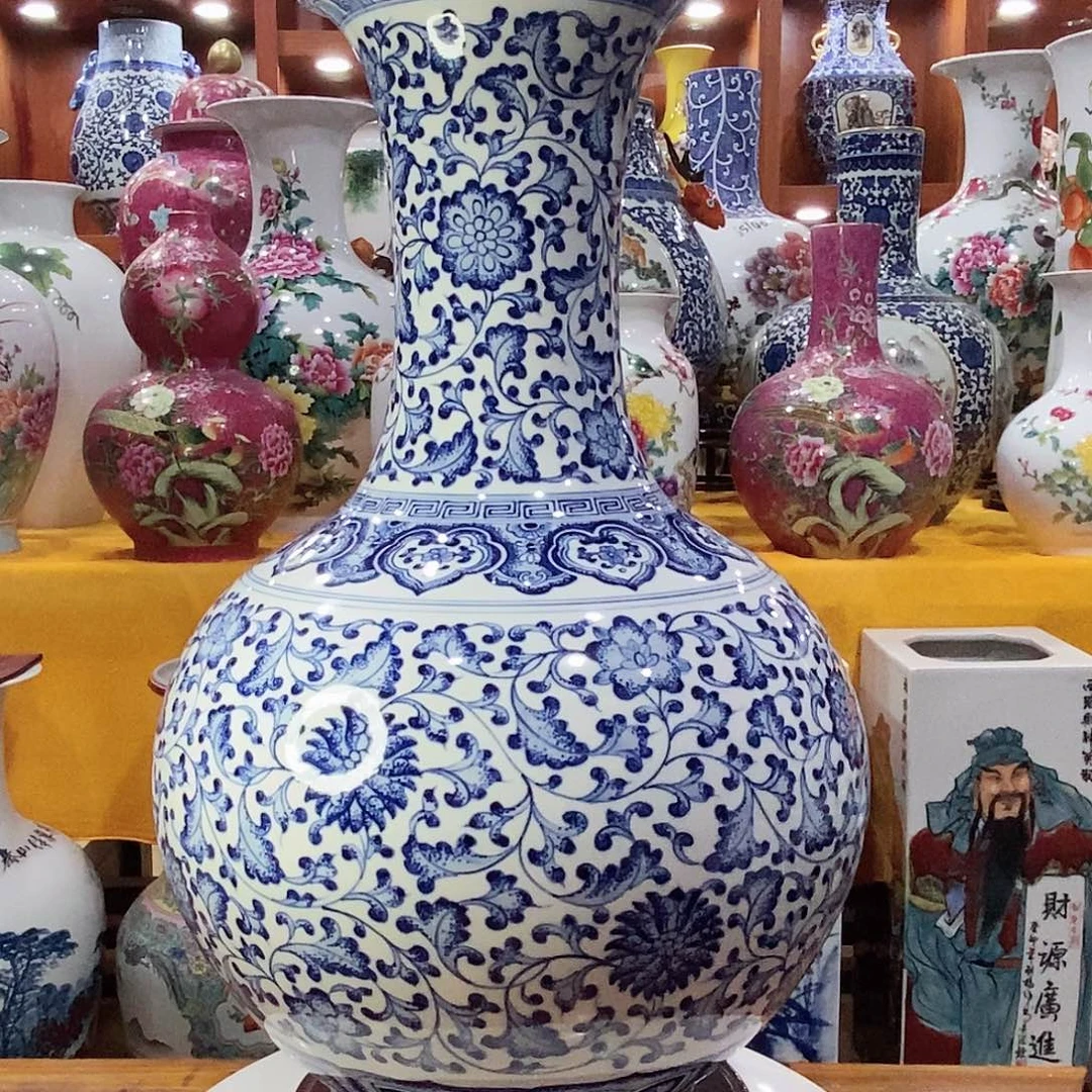 用***6摆件景德镇陶瓷青花赏瓶