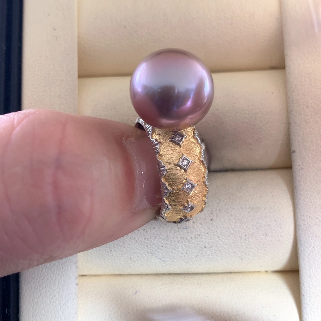 淡水珍珠戒指银S925镶嵌